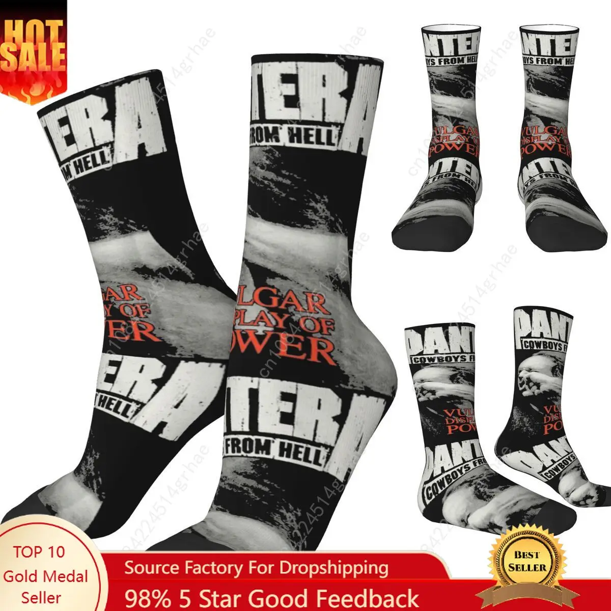 

Couple Socks Metal Band Rock Music Pantera (4) Stockings Autumn Fashion High Quality Socks Pattern Cycling Anti Bacterial Socks
