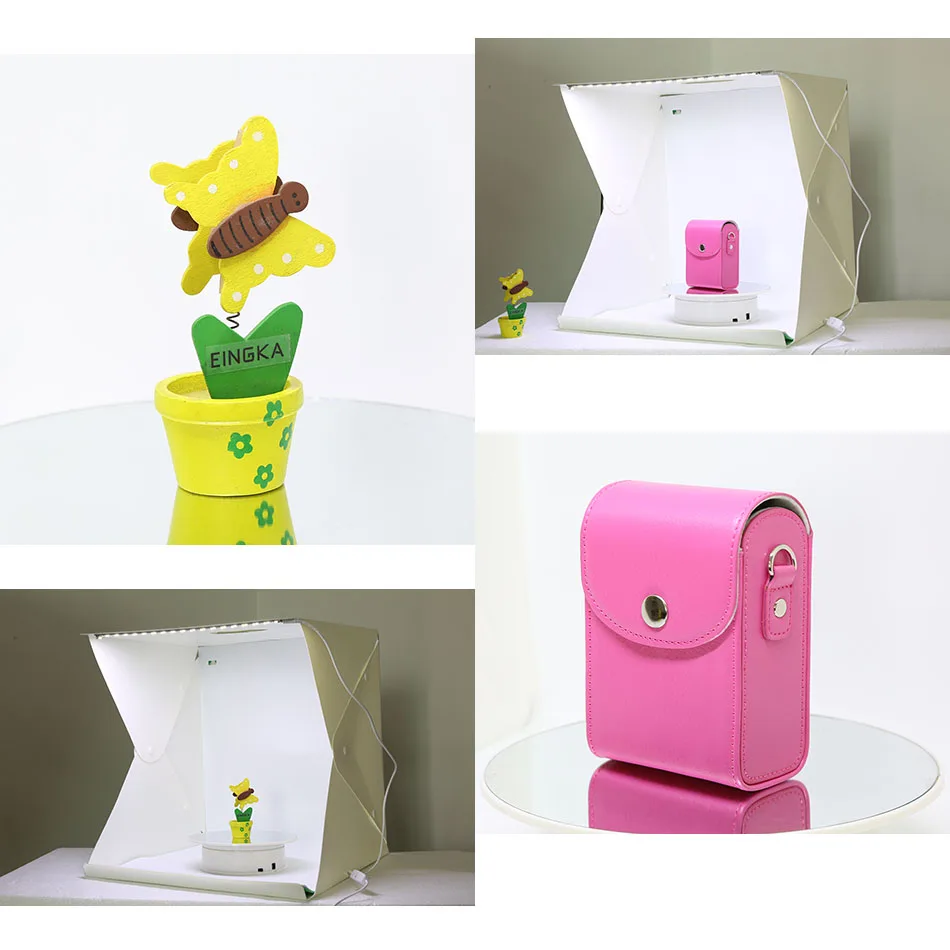 미니 LED 조명 접이식 스튜디오 확산 소프트 박스, 탁상 촬영 사진 스튜디오 액세서리, 블랙 화이트 레드 그린 배경