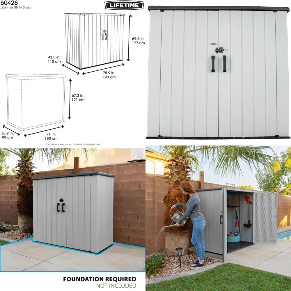 

Двухслойный усиленный стальной садовый сарай для хранения, 6,3м x 3,6м