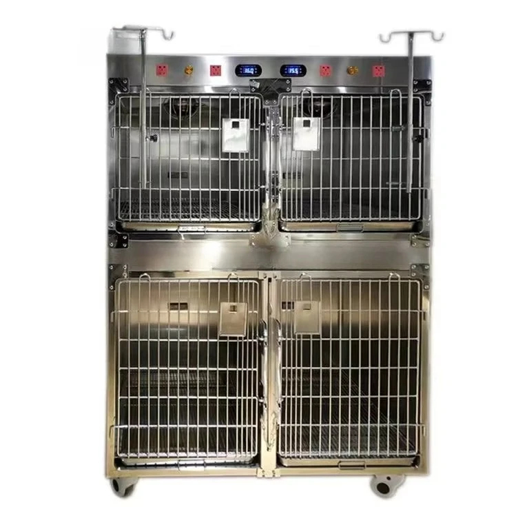 

Luxury Combination Veterinary Cage Large Size Solid Style Stainless Steel Button Closure Classic Design Box Packaging