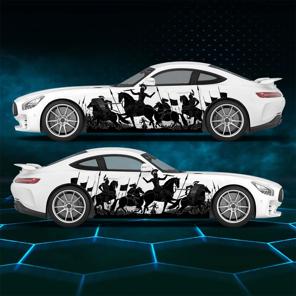 

Soldiers Charge Horseback Car Vinyl Wrap Decal Self-adhesive Anti Scratch Sticker Suitable for Truck SUV Decor Auto Accessorie