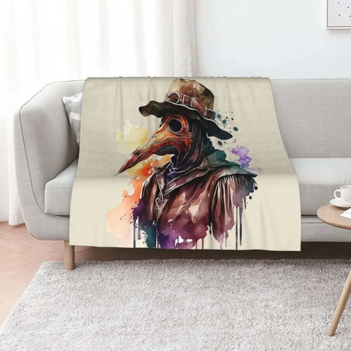 

Plague Doctor Mask Design The Healers Visage 1350 Throw Blanket Summer Beddings Sofa Cute Plaid Beautifuls Blankets