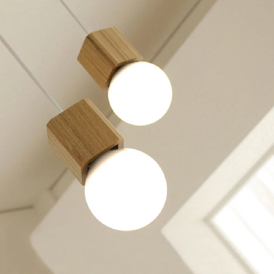 Modern simplicity LED E27 Wood Pendant light Home improvement Wood decoration Pendant lamp