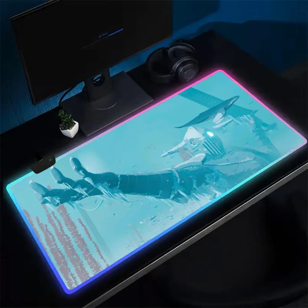 Sword of the sea Mouse Pad Anime Gaming Mouse Pad LED Table Pads Backlit Rubber Desktop XXL RGB Desk Mats