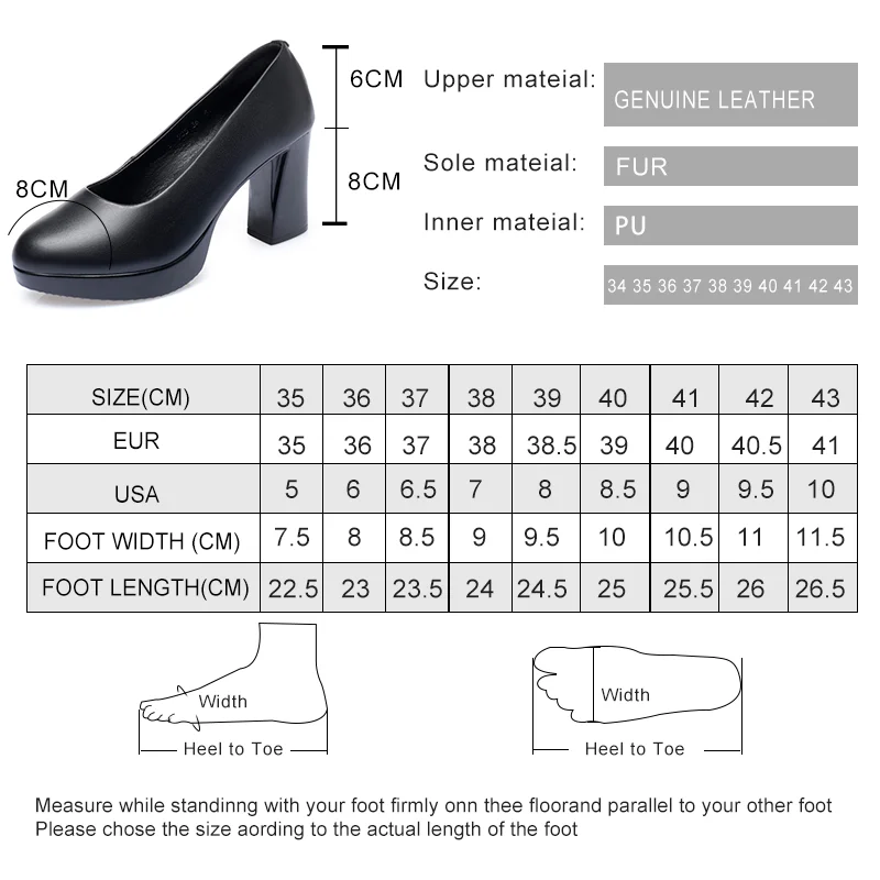 AIYUQI High Heel Women Shoes New 2024 Spring Genuine Leather Fashion Large Size Thick Heel Women Dress Shoes