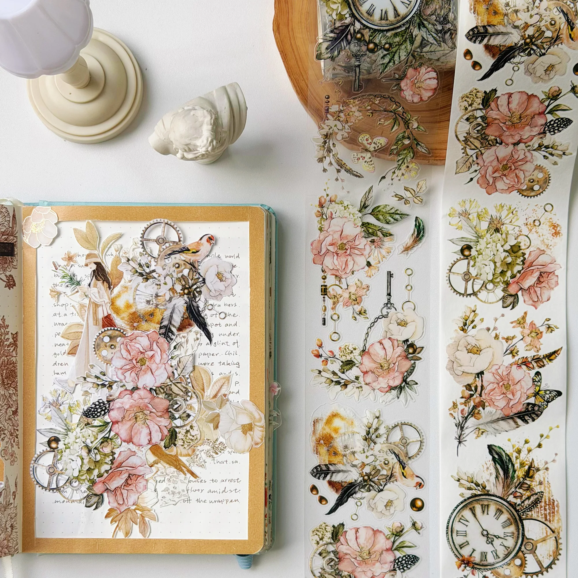 

Коллекция WT Rose Narrative, высеченная розовая васи PETIns, винтажная тема свежих цветов