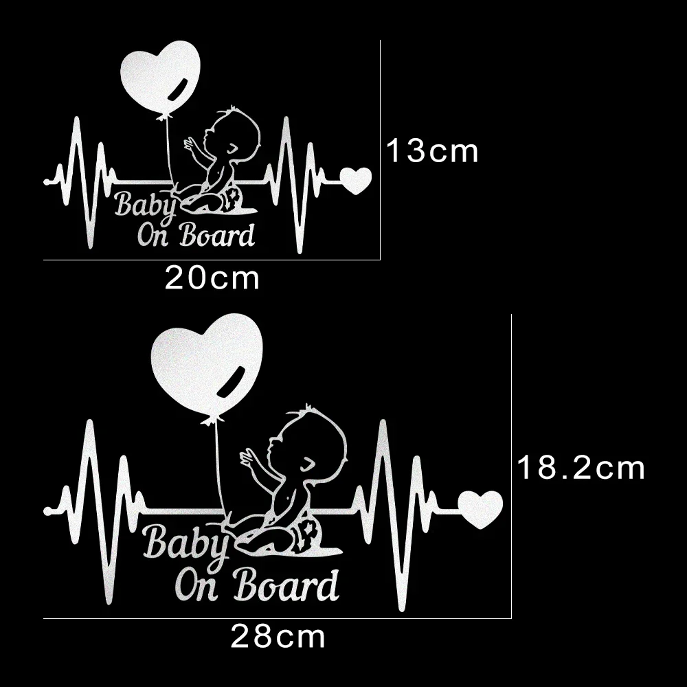 Baby On Board Sticker Heartbeat Balloon Decoration Car Window Windshield Auto Safety Caution Warnning Decor Decal Accessories view 6