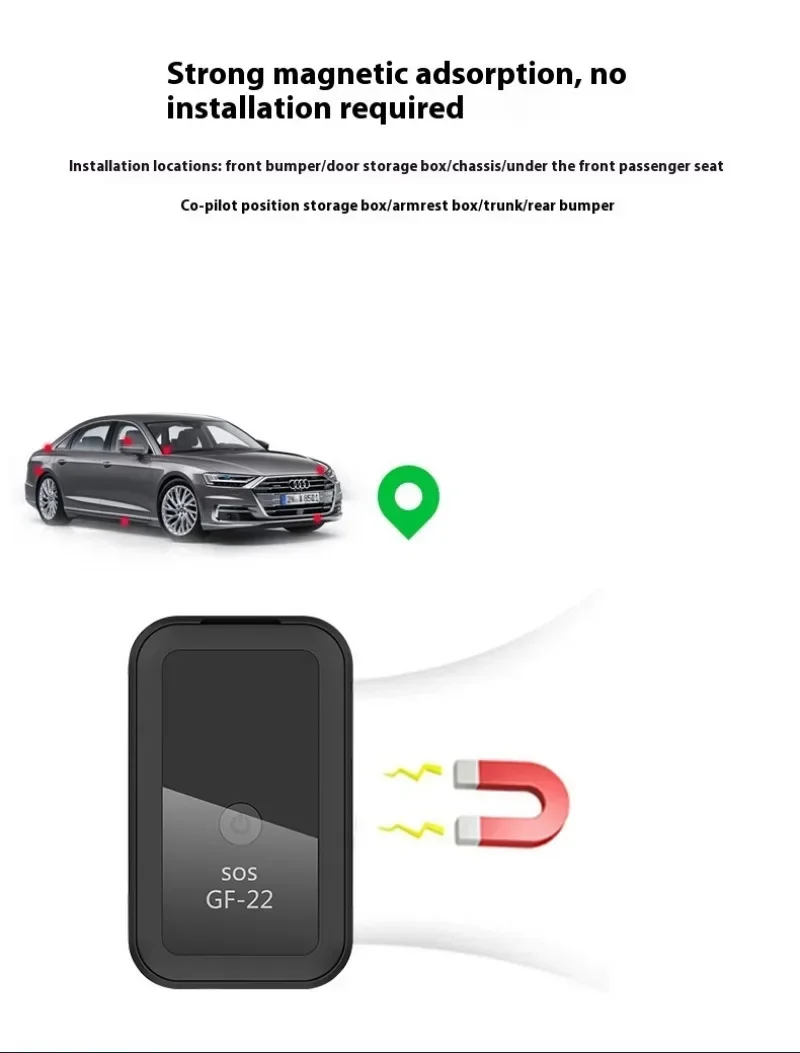 GF-22 Mini Car GPS Tracker Real-Time Location Voice Control Anti-Loss WiFi AGPS Vehicle Security Device