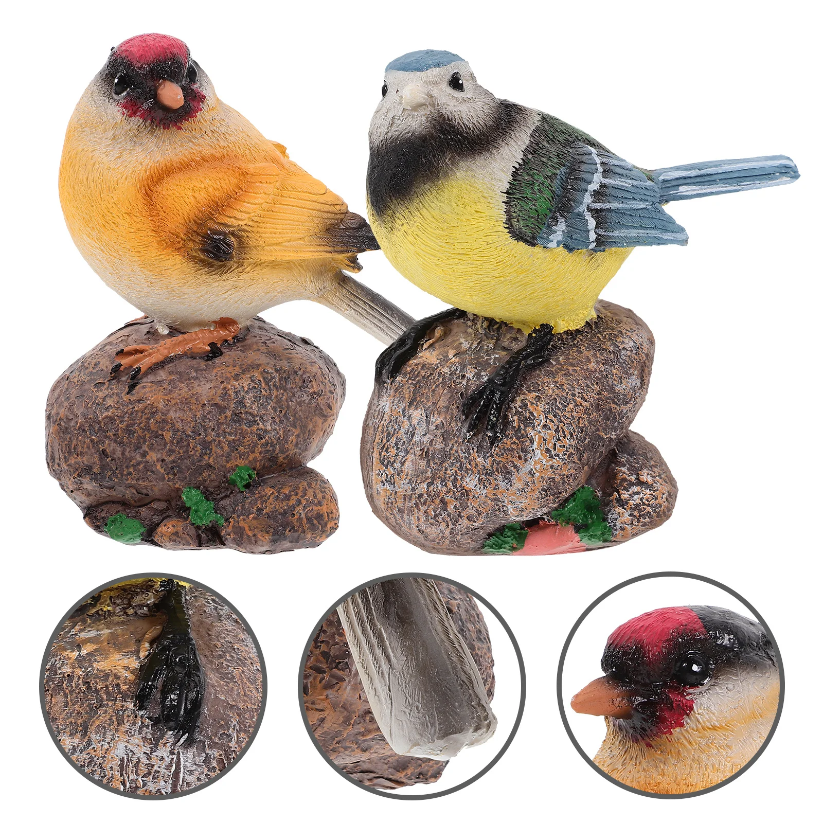 

2Pcs Mini Parrot Bird Decorations Resin Craft Home Desk Garden Micro Landscape Landscape Bird Statue Ornament Resin Birds