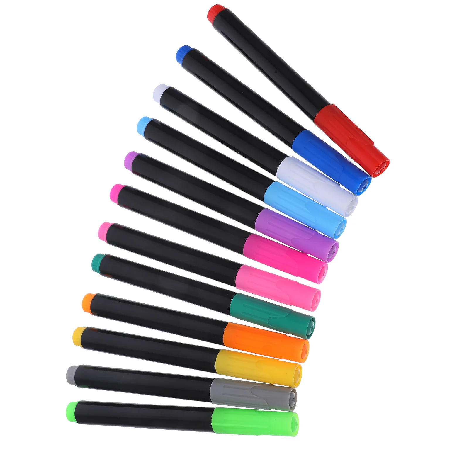 

12 Pcs Dry Erase Markers Fine Tip Black Liquid Chalk Pen Graffiti Washable Chalkboard Child