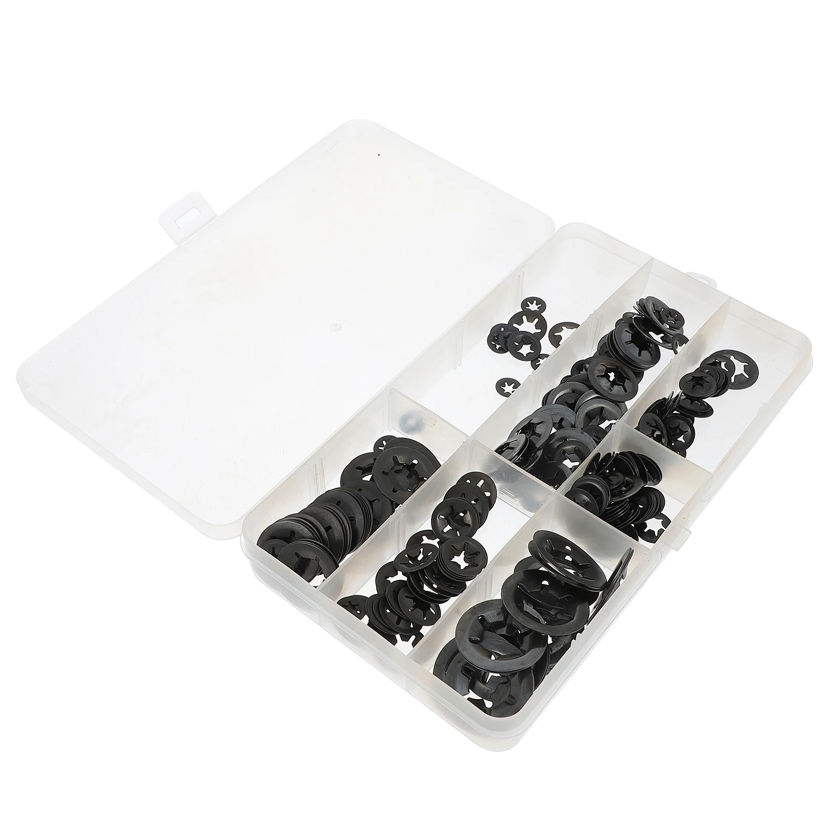

260 pcs Locking Fastener Assortment Internal Tooth Washer Manganese Steel Shockproof For Machinery Automotive Furniture