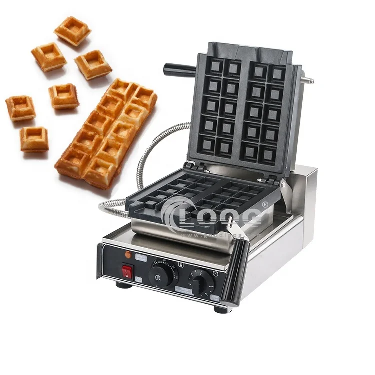 Commercial Electric Mini Waffle Making Machine Non Stick Vertical Bites Square Waffle Maker For Restaurant Use