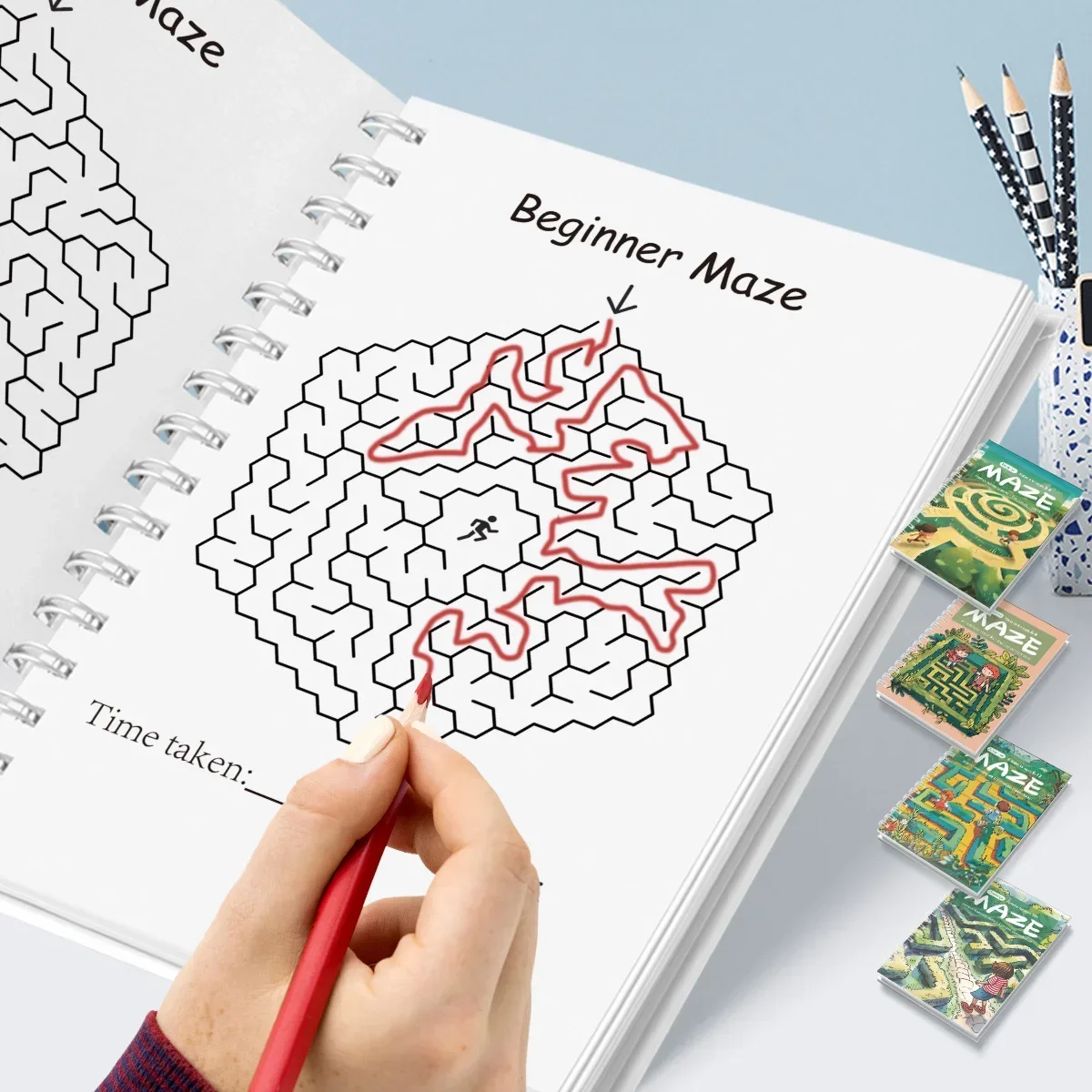 Kids Maze Game Book, Fun Puzzle Activity Workbook, Brain Training for Children, Improve Concentration & Logical Thinking view 5