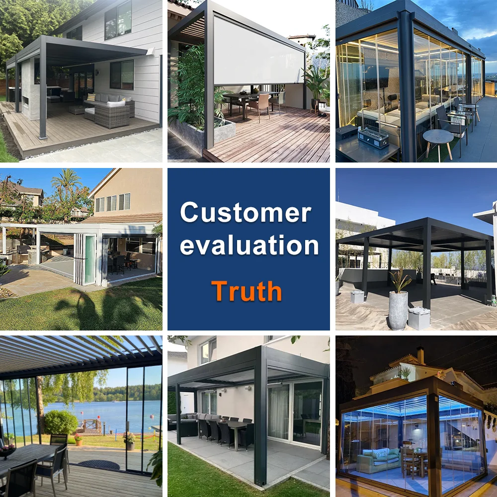 Factory Supply Pergola Aluminum Outdoor for Garden Patio Louver Pergola Motorized Pergola Bioclimatica