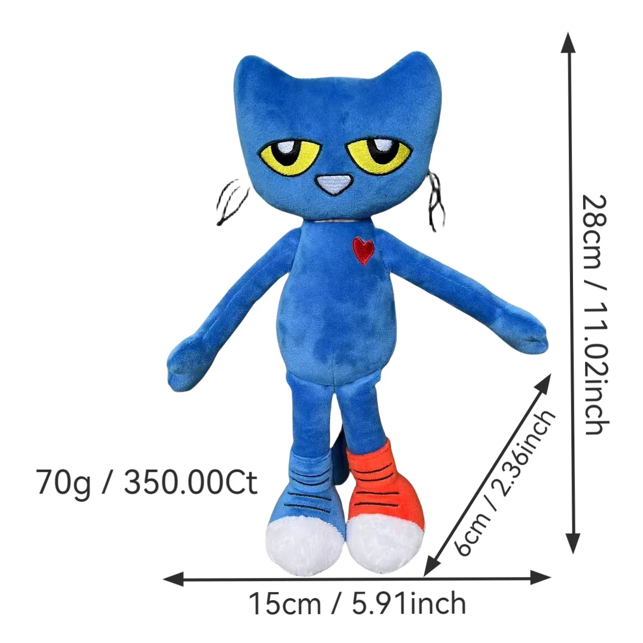 لعبة Pete The Cat القطيفة الجديدة ذات المظهر الجيد، هدايا عيد ميلاد الأطفال وهدايا العطلات، لعبة ديكور الغرفة من القطيفة
