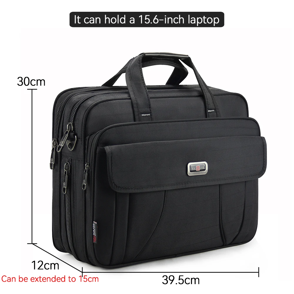 Business men\'s briefcase canvas waterproof large capacity 15.6 inch laptop bag work bag business bag official office bag