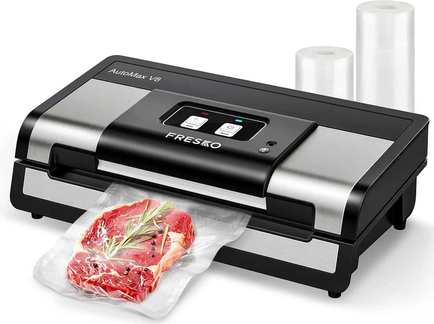 FRESKO Fully Automatic Vacuum Sealer Machine, 140 Watts, Hands-Free Food Sealer with Smart Bag, Dry/Moist Food Detection