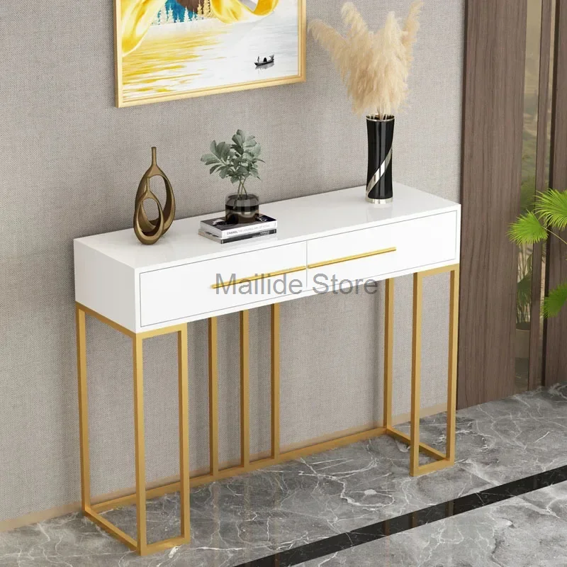 American Designer Console Tables Leisure Home Iron Console Table for Hallway Modern Living Room Furniture Living Room Cabinets