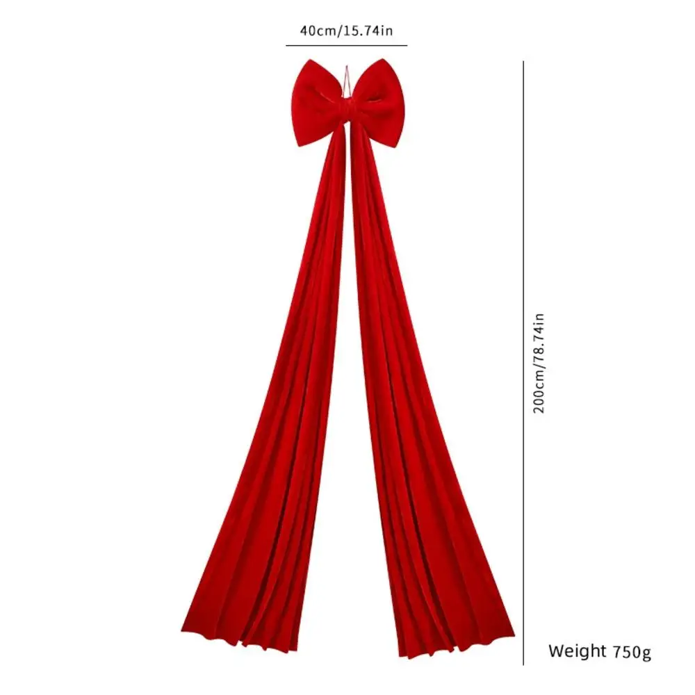 

2026 Christmas Decorations Extra-large Wine Red Velvet Flocked Bow for Christmas Tree Doorway Mantel Centerpiece Window Hangings