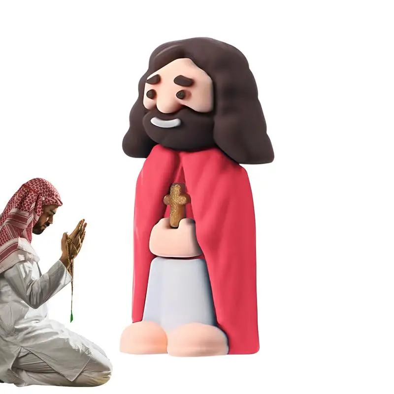 Mini Jesus Figures Religious Miniature Jesus Doll  Jesus Figurine Decoration Christ Savior Jesus Doll for Easter Egg Stuffers