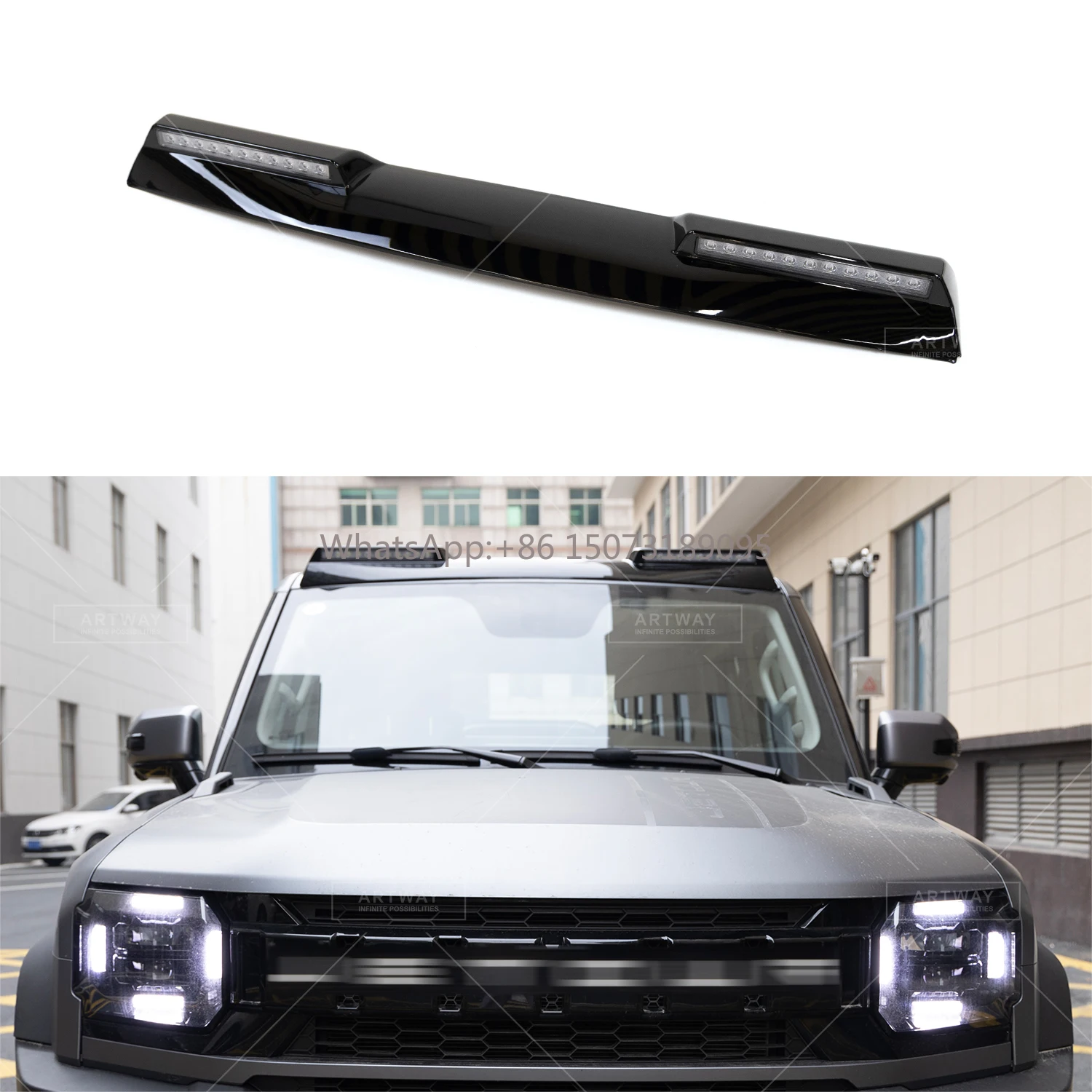 

Аксессуары для модификации автомобиля, светодиодный верхний фонарь на крыше с двумя светильниками, глянцевый черный цвет для Chery Jetour T2, аксессуары 2023