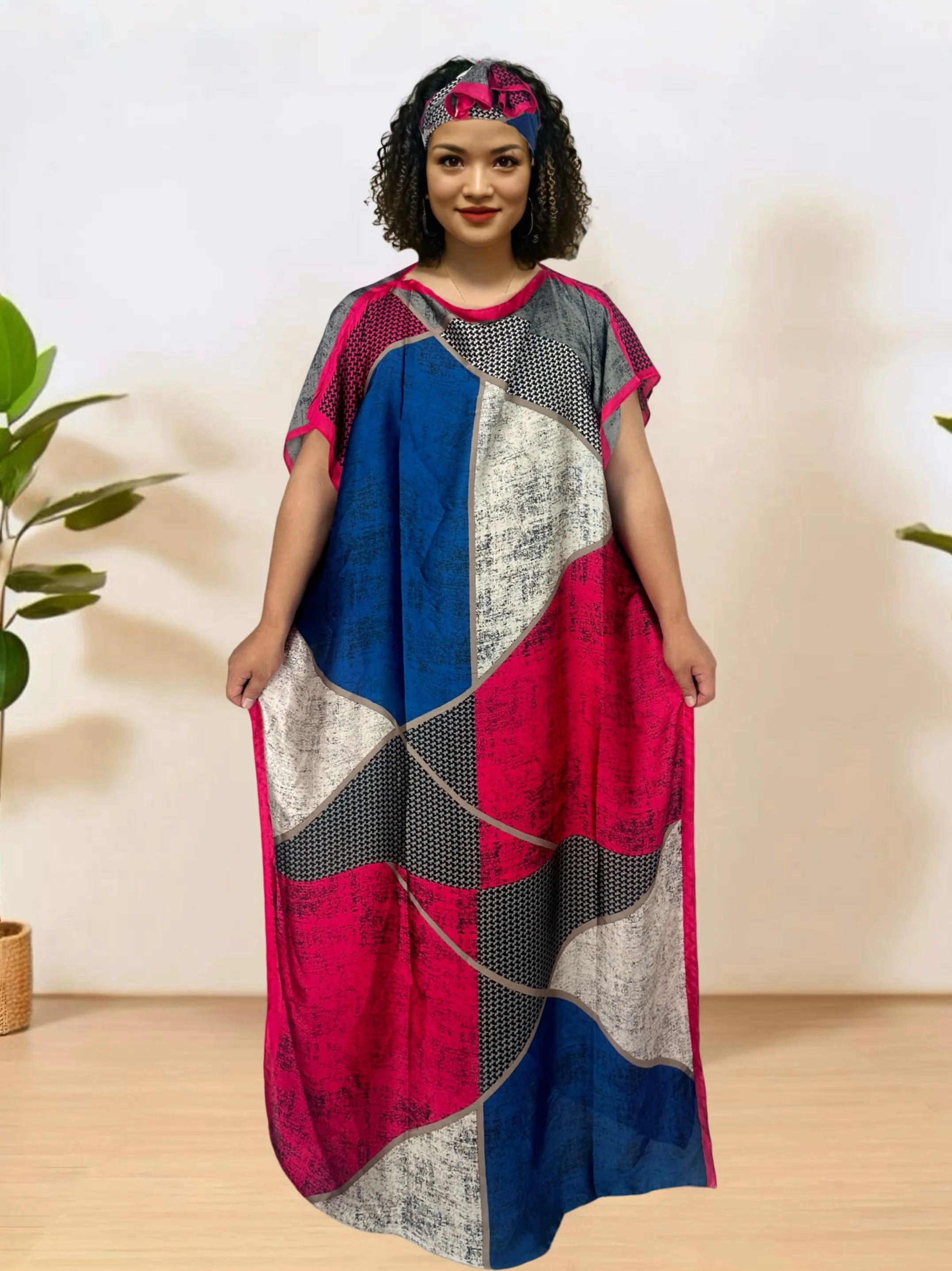 

African Women's Clothing Beach holiday Bohemia Dress--Floral Print Kaftan Abaya,Batwing Sleeve , Plus Size Clothing