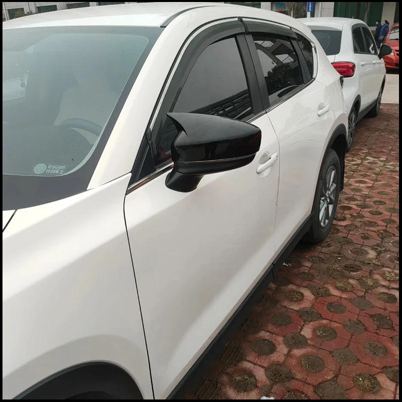 

FOR Mazda CX-5 CX5 2017-2024 REARVIEW MIRROR COVER STICKER TRIM With Horn Decorative Frame Car Styling Auto Parts Accessories