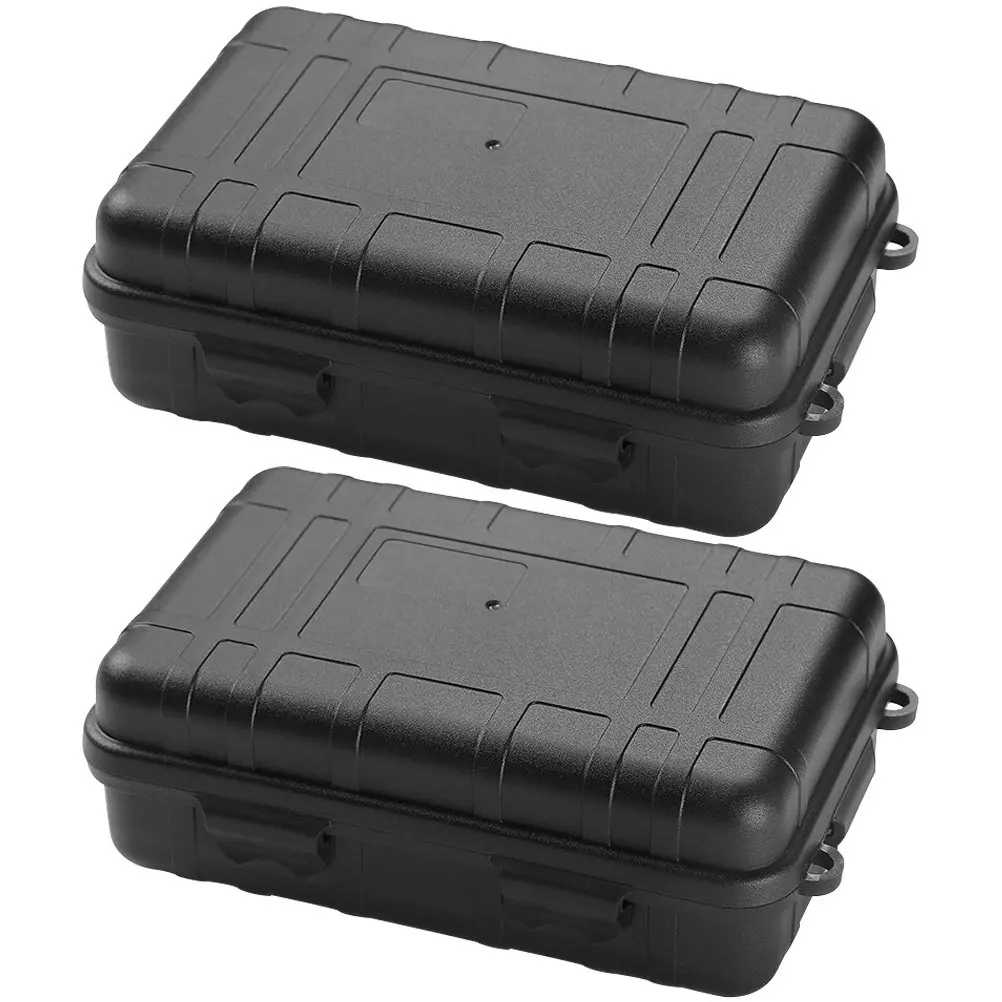 2Pcs Survival Storage Box Lightweight Portable Outdoor Shockproof Wear-Resistant Survival Organizer Case