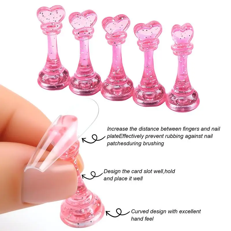 Magnetic Acrylic Nail Display Board 5Pcs Set Wear-resistant Nail Practice Base for Home Salon Manicure Training Beginner