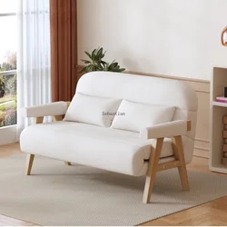 Solid Wood Sofa Bed, Modern and Simple Dual-use, Lying Sofa Bed, Balcony, Study Room, Small Apartment, Folding Double Bed