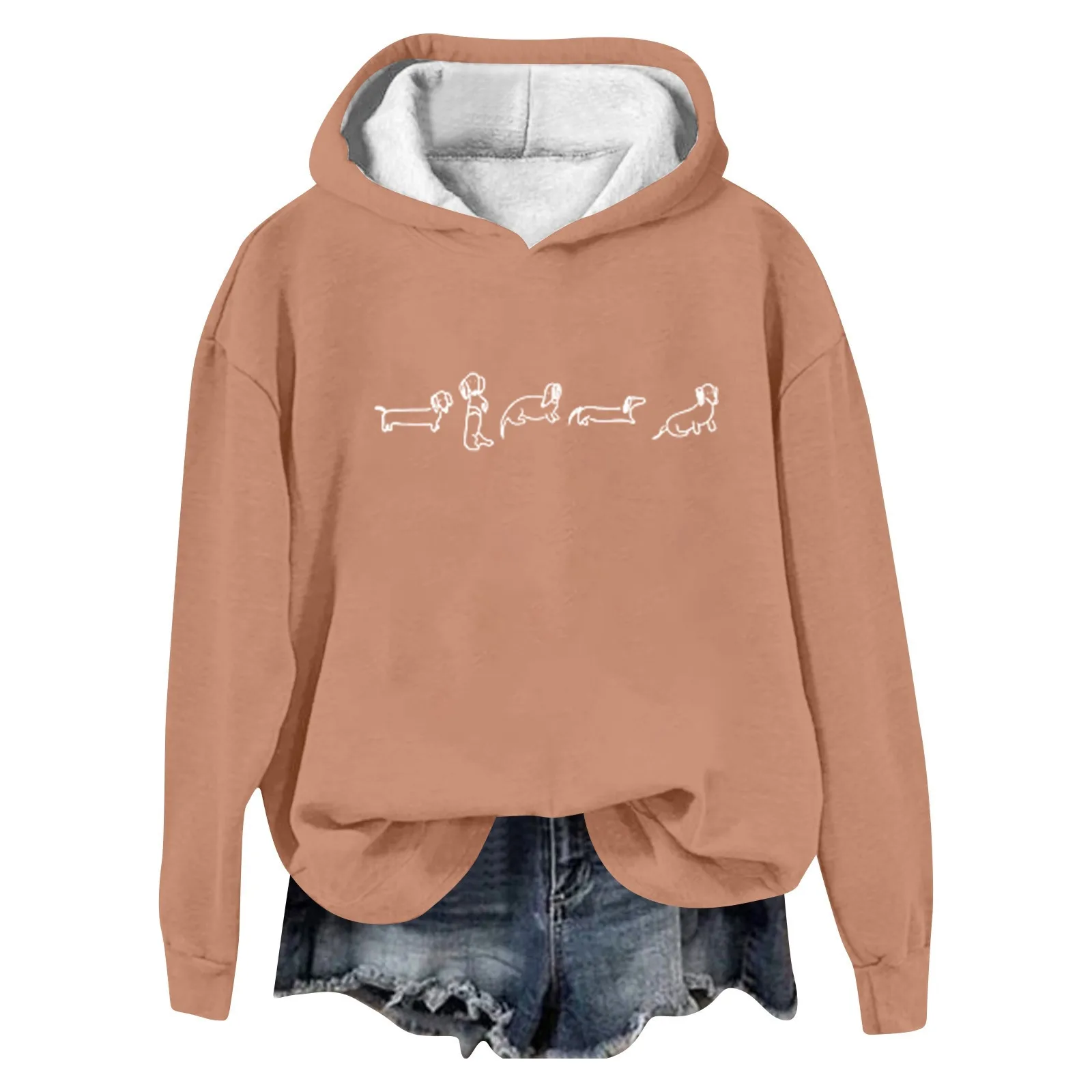 

Women's Fashion Letter Print Hoodie Casual Loose Fit Pullover Sweatshirt Oversized Hoodie Korean Style Sudaderas