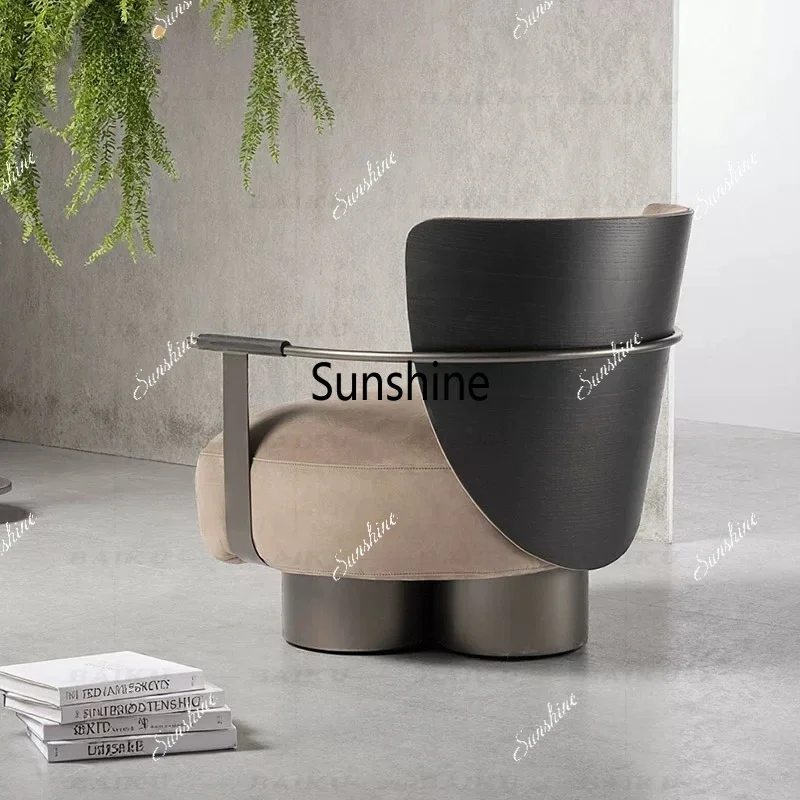 

Modern simple sofa chair hotel lobby negotiation single chair metal leisure chairTJ