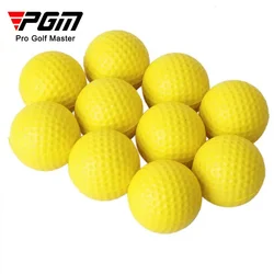 10pcs PGM Yellow Golf Balls Light Indoor Or Outdoor Training Practice Golf Sports Sponge Elastic PU Foam Soft Balls Q008