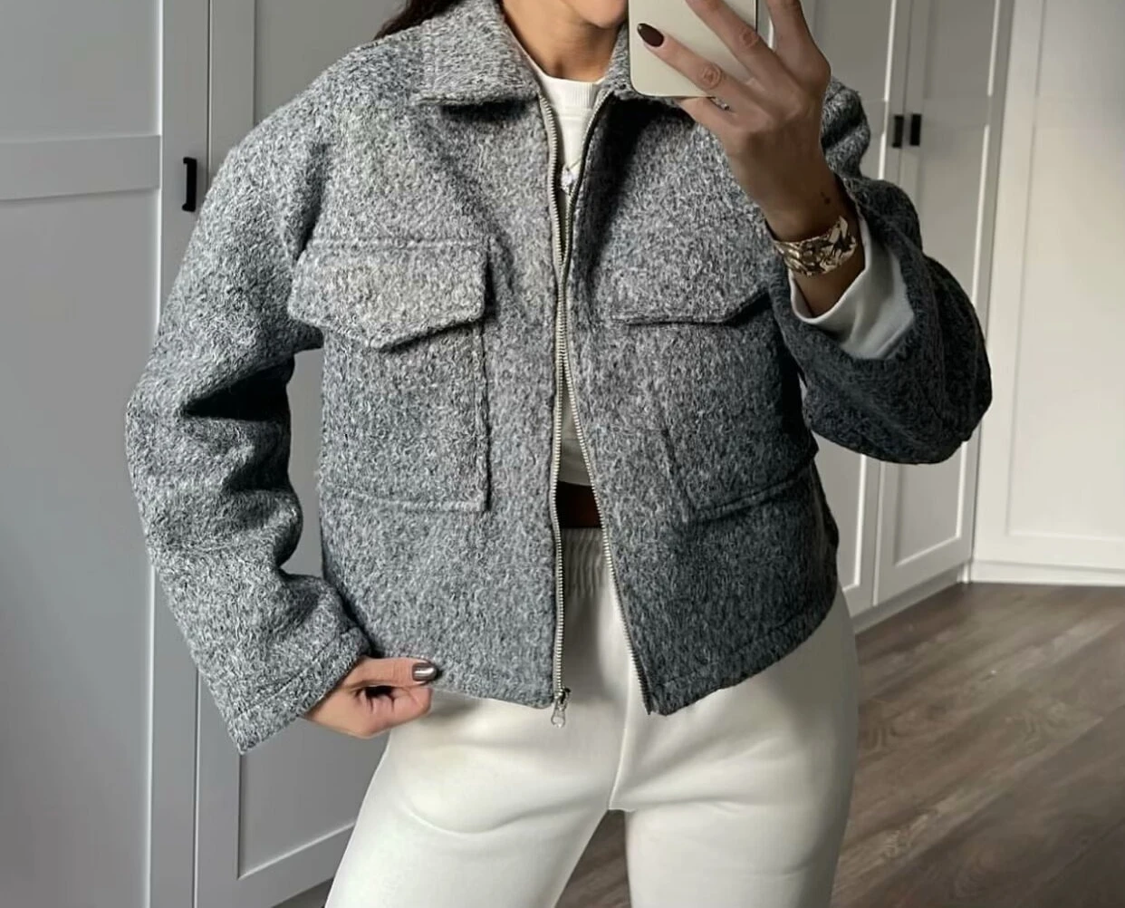 

2025 Autumn/Winter New Women's Short Loose Casual Woolen Coat