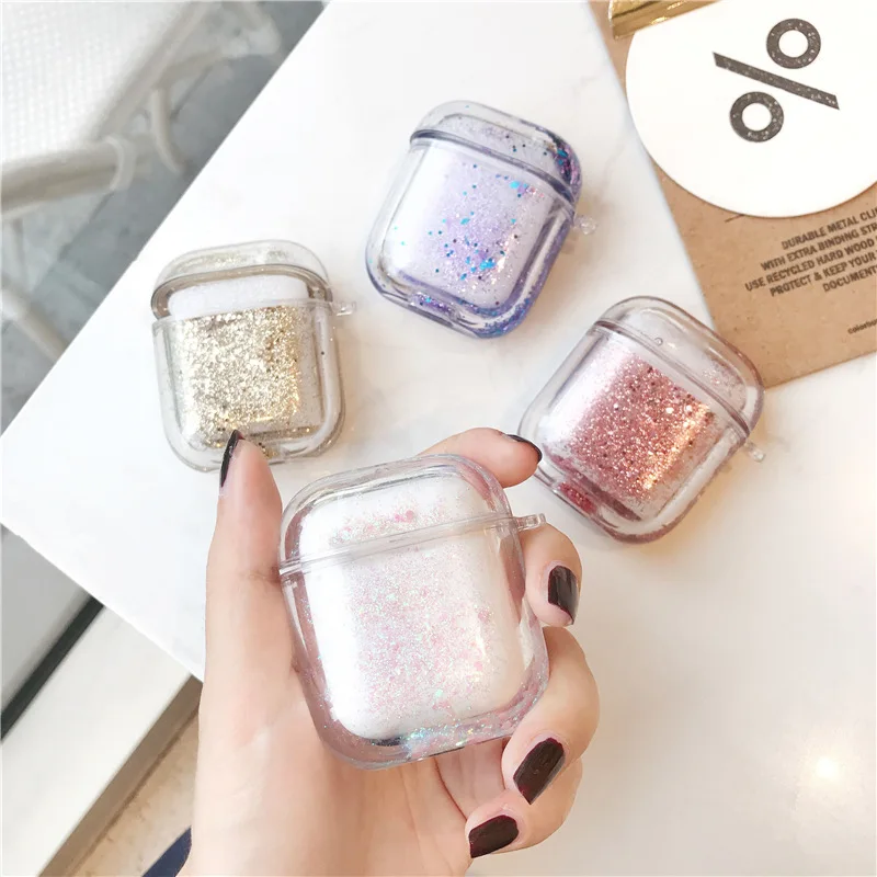 Creative Sequin Quicksand Case for AirPods Pro2 Airpod Pro 1 2 3 Bluetooth Earbuds Charging Box Protective Earphone Case Cover