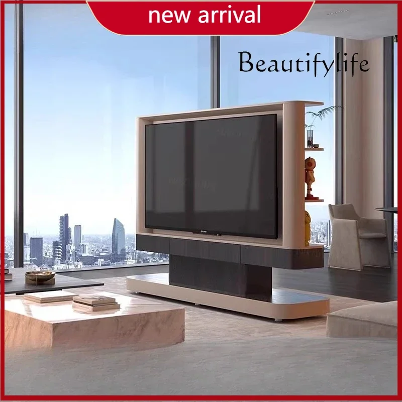 BJ Living Room Partition Cabinet Bedroom TV Cabinet TV Bracket Double-sided Use Lifting TV Cabinet