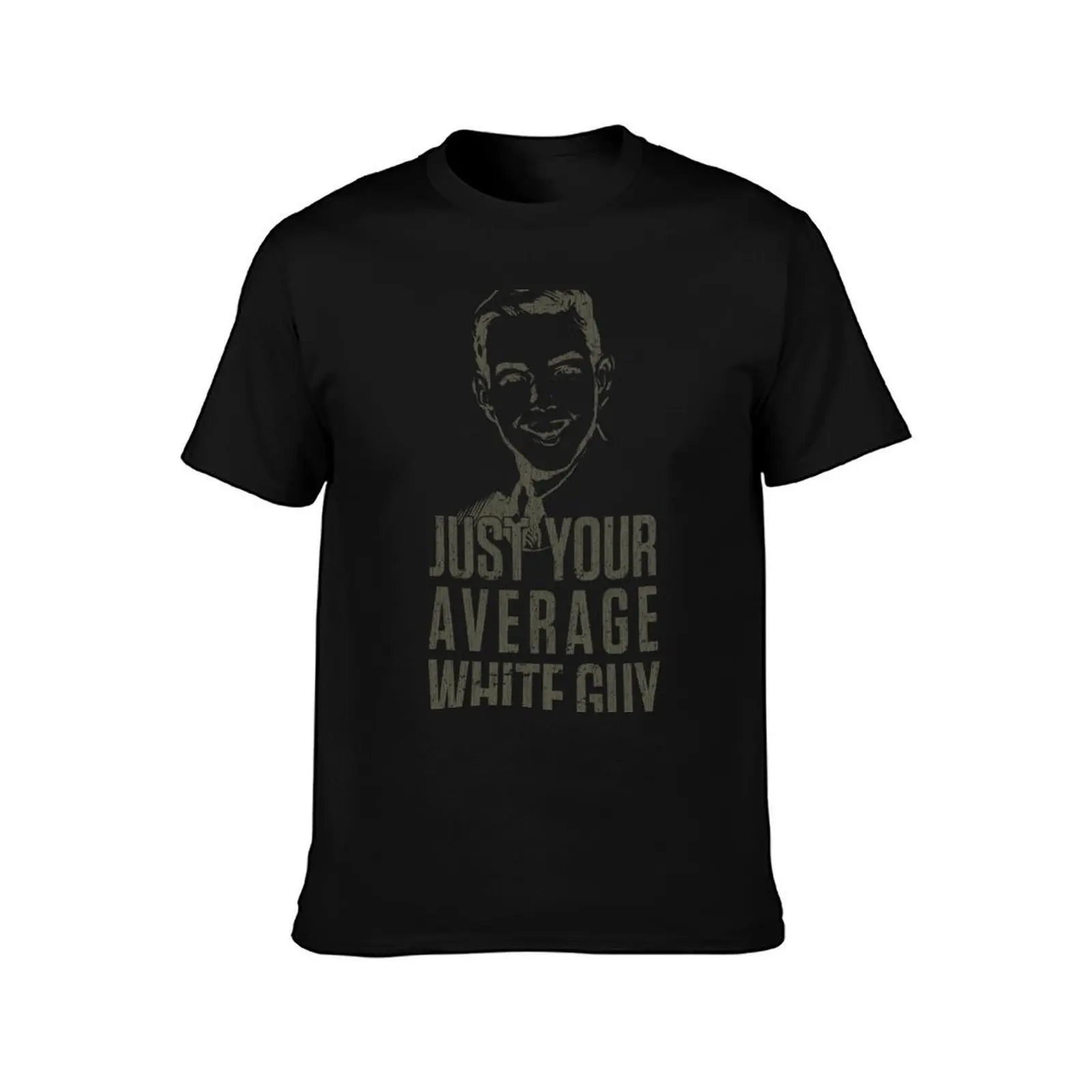 Average White Guy T-Shirt, Summer Casual Cotton Tee, Oversized Streetwear Tops, Vintage Graphic Print, Loose Fit Short Sleeve