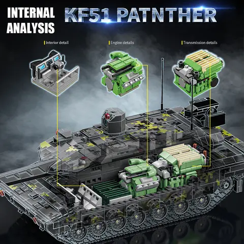 Andra världskriget Militär KF-51 EMBT Stridsvagn Byggblock Set Armé AbramsX T-14 Stridsvagnsmodell Fjärrstyrda Klossar Leksaker för Barn Presenter 8 best sales Lego RC-stridsvagn - №6