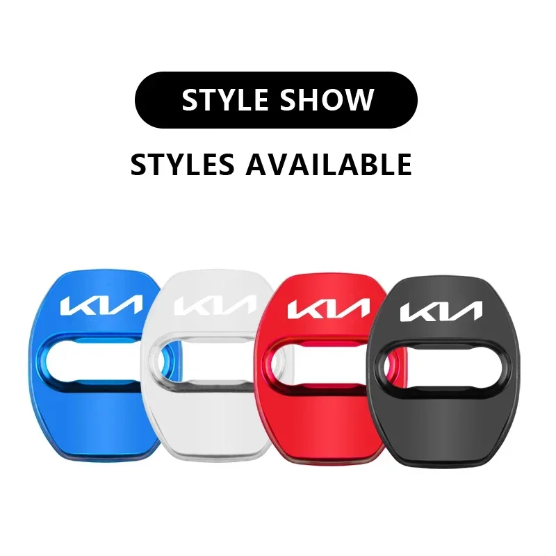 4 قطعة لكيا سبورتاج Seltos Ceed سورينتو كرنفال ريو بوريغو نيرو K9 المعادن قفل باب السيارة غطاء واقية مشبك غطاء ملصق