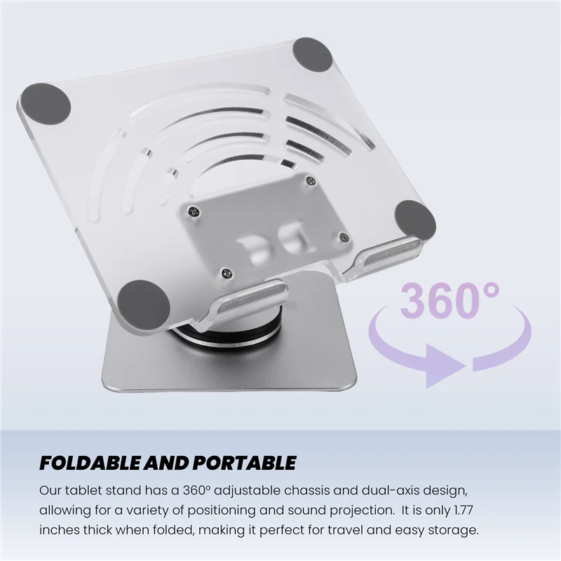 

360° Rotating Tablet Stand Adjustable Portable Acrylic Desktop Stand For Tablets Up To 12.9 Inches A-Y18A