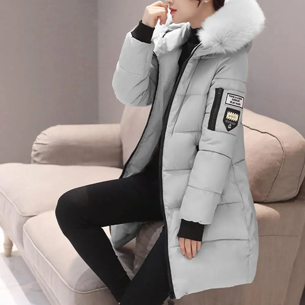 2023 Winter Women Parka Coats Long Cotton Casual Fur Hooded Jackets Thick Warm Slim-fit Jacket Female Overcoat Clothing