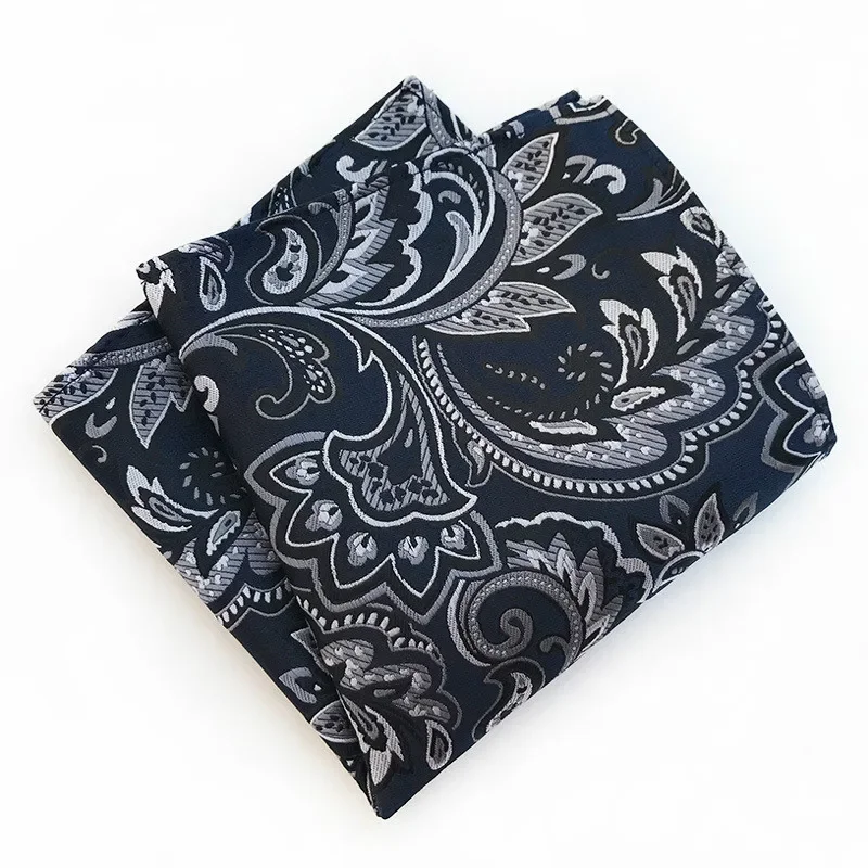 Pañuelo de bolsillo con flores de 25cm x 25cm para hombre, pañuelo tejido Jacquard de Cachemira, pañuelo cuadrado de bolsillo para traje, pañuelo de