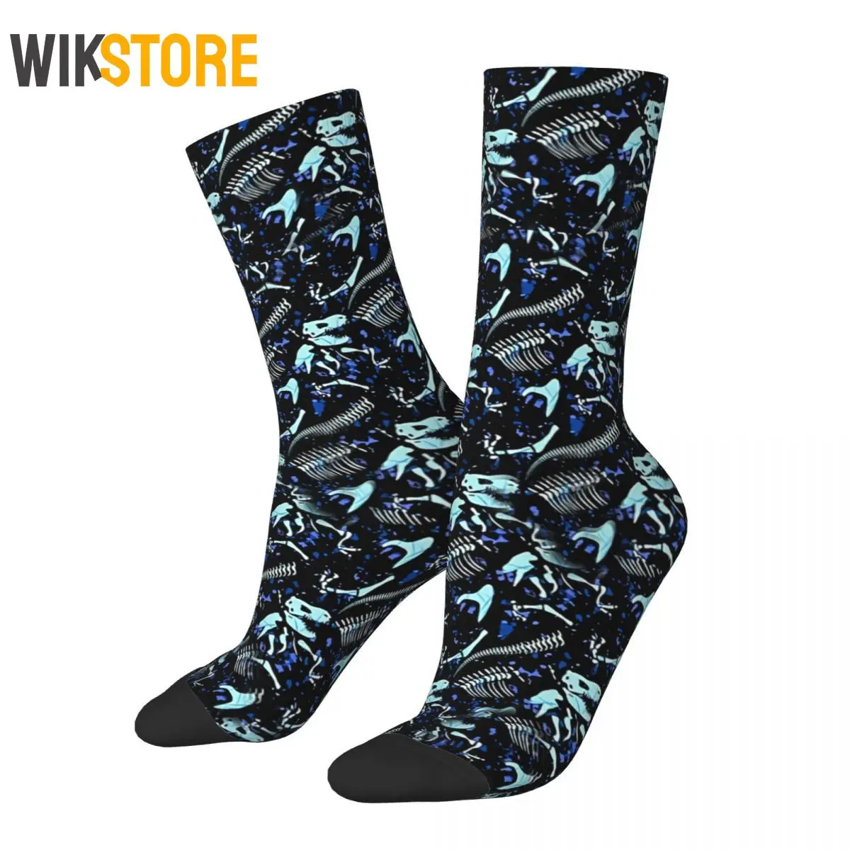 

Hip Hop Retro Fossil Skeletons Men Women Socks Dinosaurs Unisex Street Style Seamless Happy Crew Sock Boys Breathable Socks