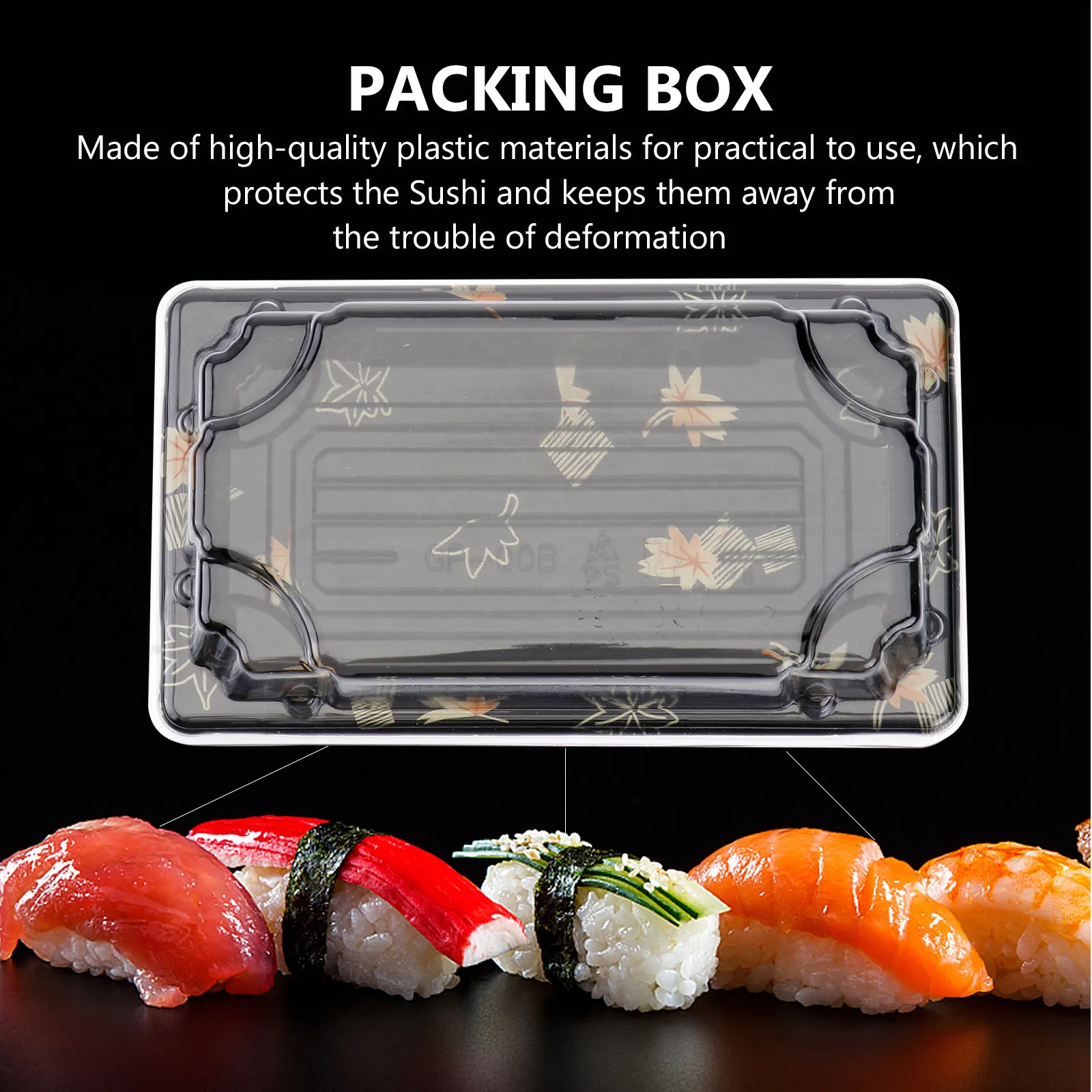 

100Pcs Disposable Sushi Containers Eco Friendly Thickened Pulp Take Out Boxes Heat Preserving for Hamburgers Fries Snacks