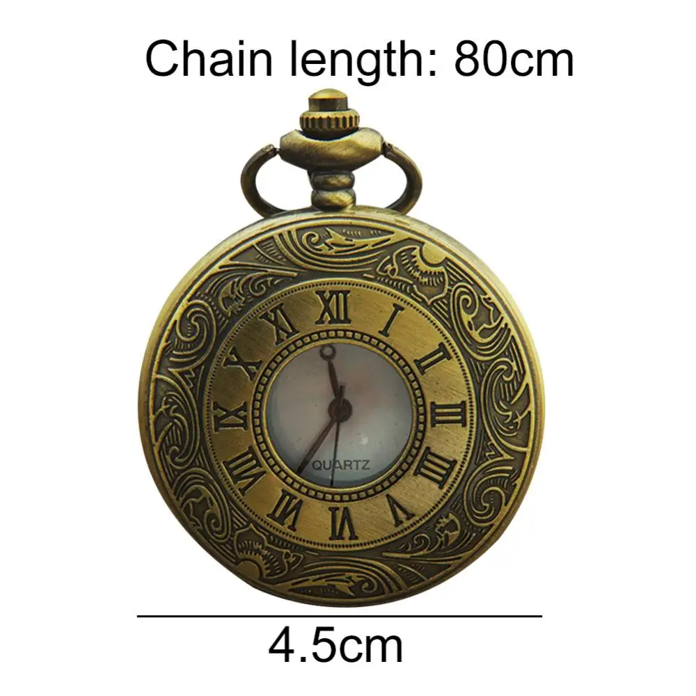 Vintage Hollow Dial Steampunk Quartz Pocket Watch Alloy Pendant Chain Gift Round Dial Double Display Quartz Watch for Men Women