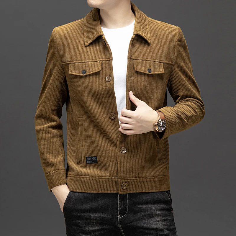 

High-quality middle-aged and young men's fashionable spring and autumn casual jacket, stylish business versatile top