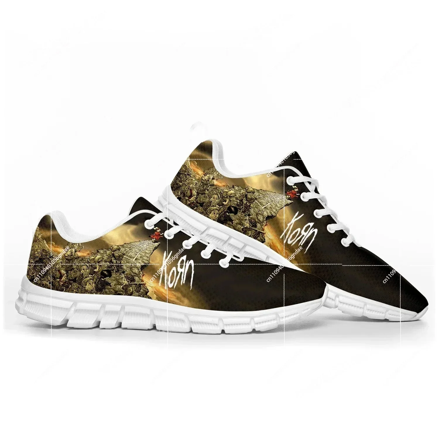 

Спортивная обувь Korn Rock Band, мужские и женские кроссовки с 3D-принтом, повседневная обувь для пар, белые