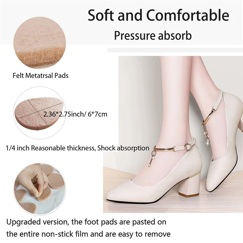 

WOTT-Cushion Pads, Foot Cushion Pads For Men And For Women, Metatarsal Pads In Felt Ball Form, For Sole Support, 20-Pack