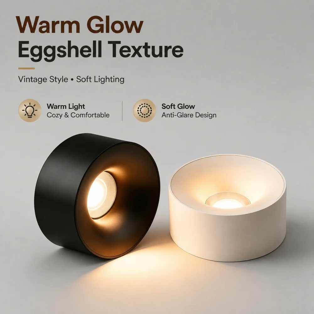 Walnut Wood Grain Ultra-Thin Surface Installation Tube Light anti Glare LED Ceiling Light Home Living Room No Main Light