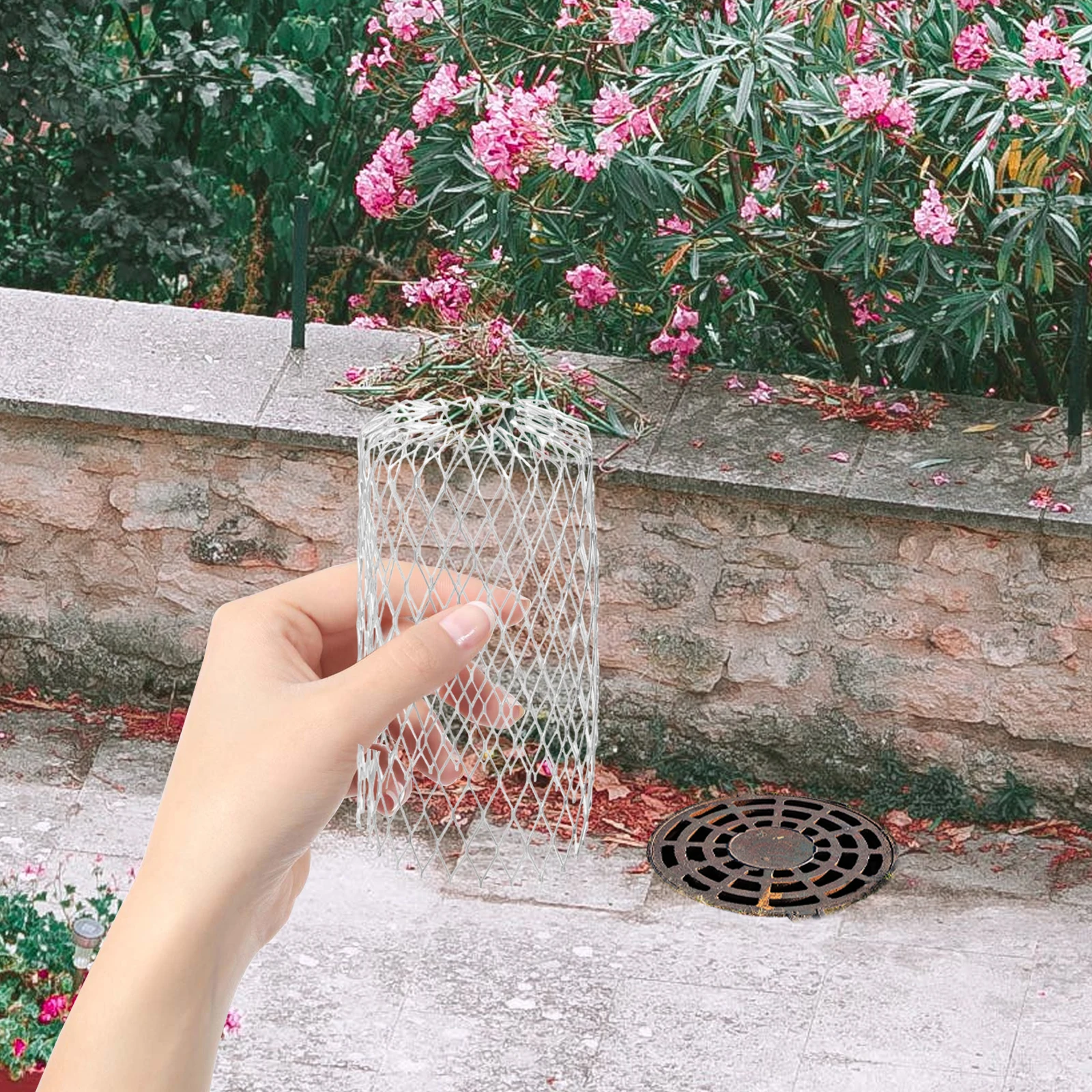 

4pcs Roof Gutter Filter Aluminum Leaf Guards Downspout Strainer 3inch Flat Head Garden Tools Plants Protection